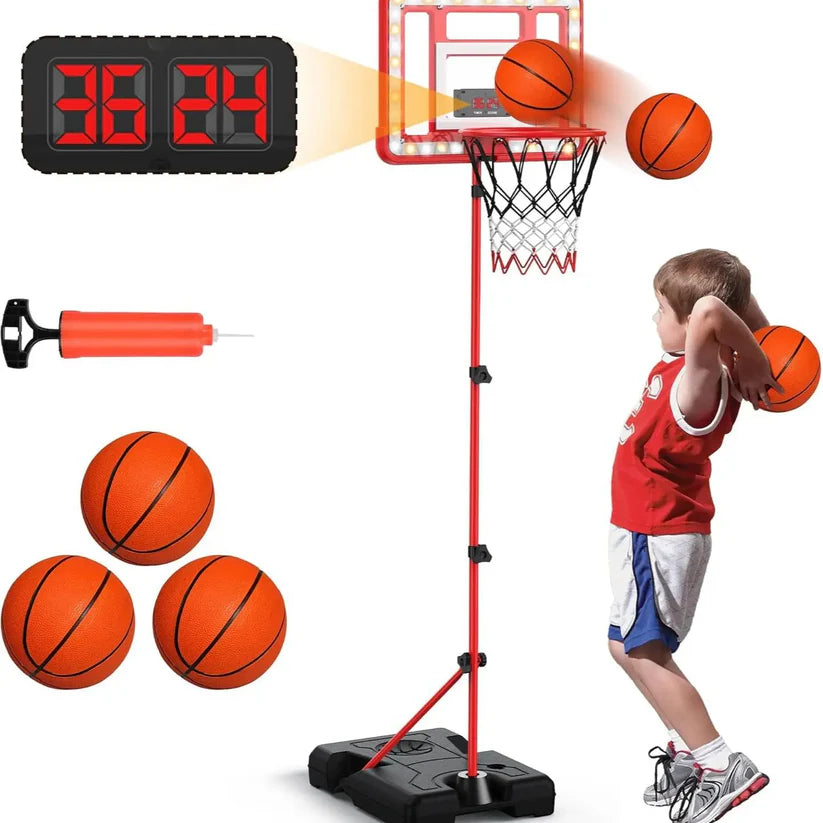 🎉2026 HOT SALE 50% OFF🎉15K+ SOLD!🔥Children's adjustable height indoor and outdoor basketball hoop🏀