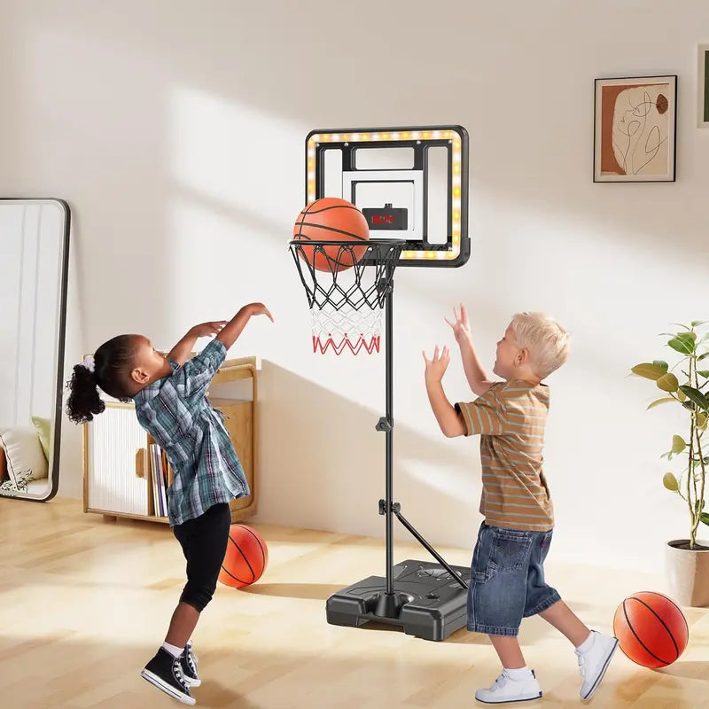 🎉2026 HOT SALE 50% OFF🎉15K+ SOLD!🔥Children's adjustable height indoor and outdoor basketball hoop🏀