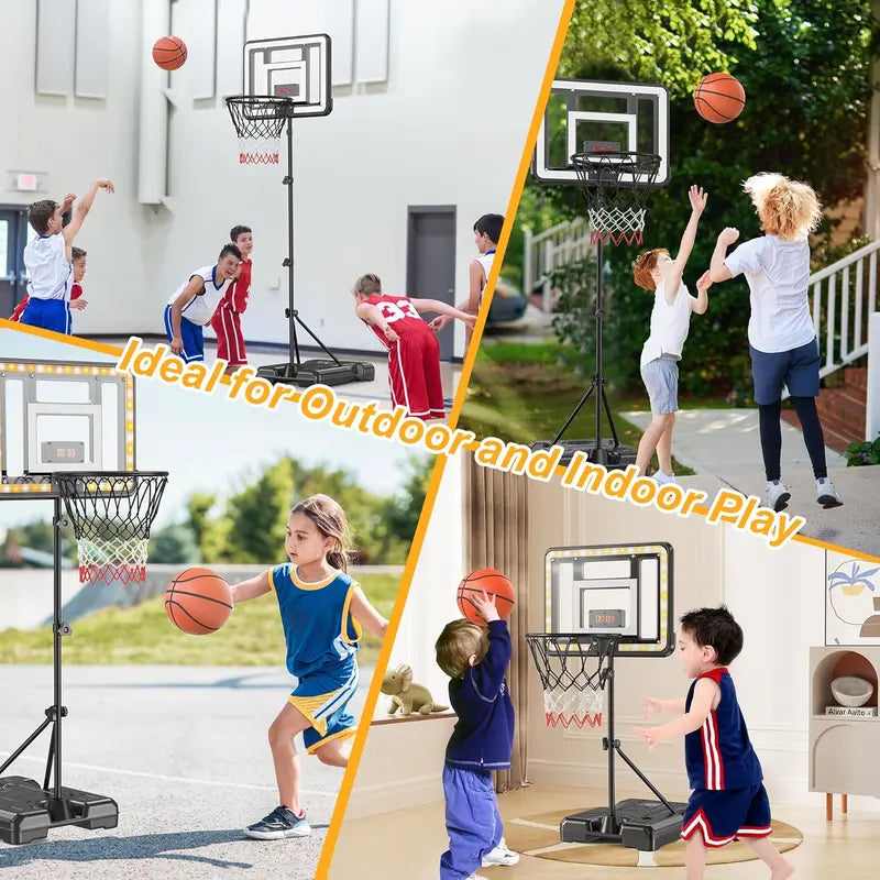 🎉2026 HOT SALE 50% OFF🎉15K+ SOLD!🔥Children's adjustable height indoor and outdoor basketball hoop🏀