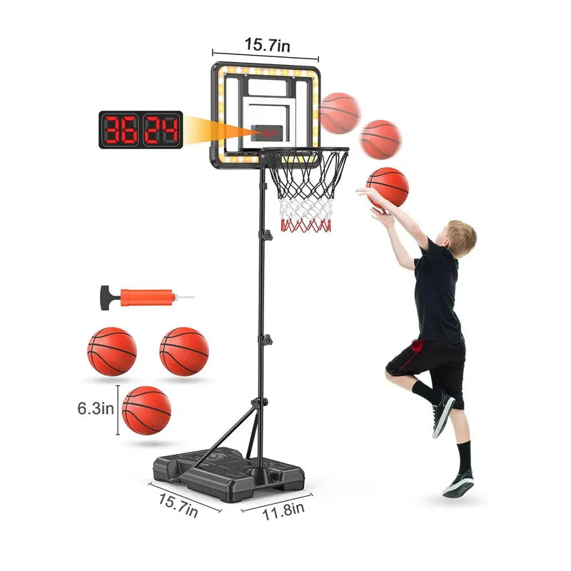 🎉2026 HOT SALE 50% OFF🎉15K+ SOLD!🔥Children's adjustable height indoor and outdoor basketball hoop🏀